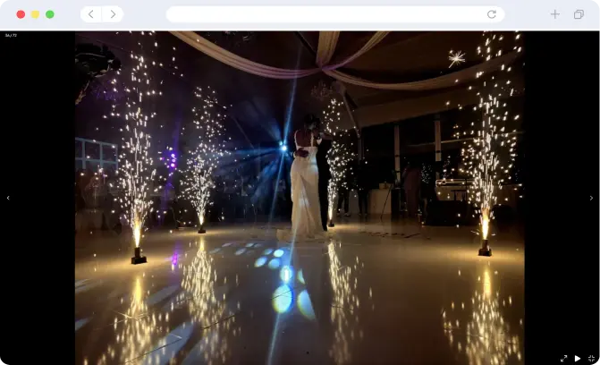 Screenshot do álbum premium do casamento da Túlia e Helder